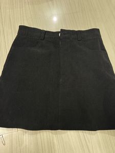 Black Corduroy Mini Skirt
