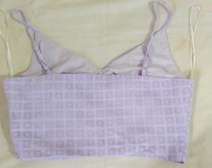 Lavender Square Pattern Crop Top