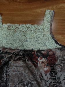 Floral Lace Trim Tank Top