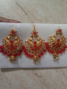 Red Earring With Maagtika