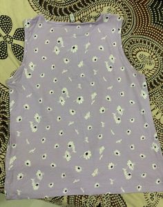 Lavender Floral Henley Tank Top