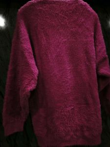 Fuzzy Magenta Knit Sweater