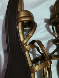 Stylish Gold Flat Sandals