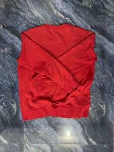 Y2K Heavy Red Graphic Print Sweatshirt