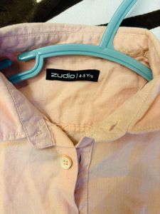 Peach Linen Short Sleeve Shirt