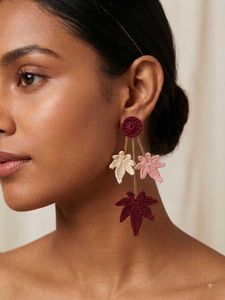 Boho Maple Leaf Drop Earrings