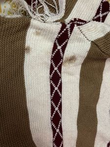 Striped Fringe Knit Sweater