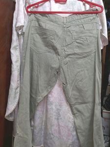 Cotton Jeans With Embroidery 38 Pastel Green