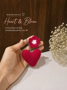 Crochet Heart Keychain