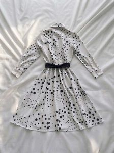 Chic Polka Dot Button-Down Midi Dress