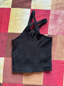 Black Criss-Cross Neckline Tank Top