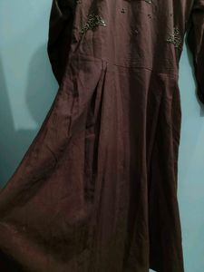 Elegant Brown Ethnic Aline Kurta