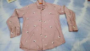 Men's Pink Floral Print Casual Shirt