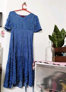 Blue Polka Dot Maxi Dress