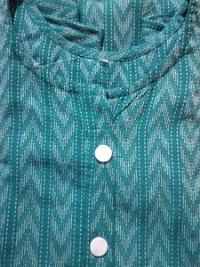 Teal &amp; White Printed Kurta