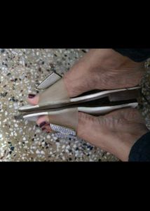 Sparkly Slide Sandals white in 5.5 inch 39 no.