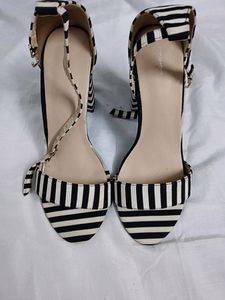 Black And White Heeled Sandals