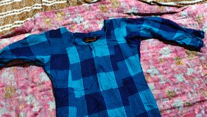 Stylish Blue Checked Kurta
