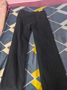 Black Ripped Wide Leg Jeans