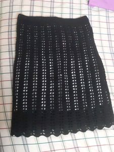 Black Crochet Skirt