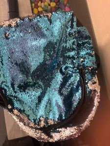 Sparkly Sequin Trim Clutch Bag