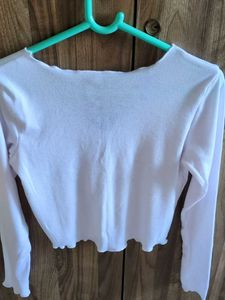 women full sleeve white shrug