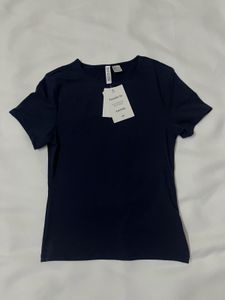 H&M Navy Blue Basic T-Shirt