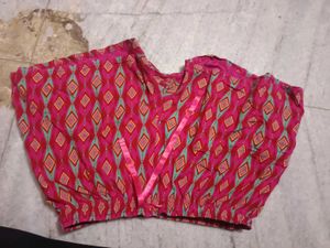 pink and brown shorts combo set