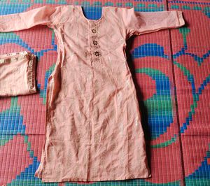 Peach Kurta Dupatta set