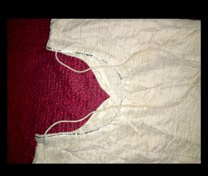 Beige Kurti with Silver Detail