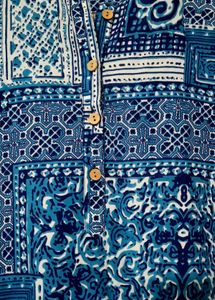 Blue &amp; White Printed Kurta