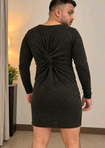 Sparkly Black Long Sleeve Dress