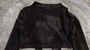 Reptile Mesh Cut-Out Wrap Top