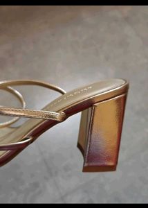Gold Block Heel Sandals Aus 5