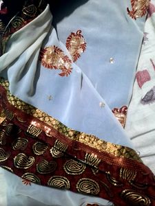 Beautiful Party Wear Saree With Sequin Work Heavy