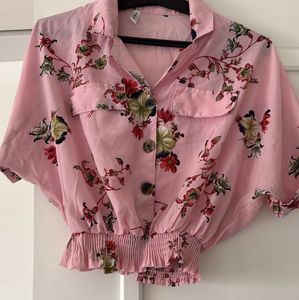 Floral Print Blouse Top, Bust-32/34