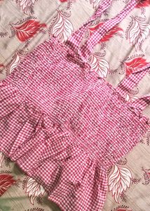Gingham Smocked Tank Top