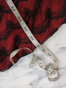 Elegant Red &amp; Black Lace Dress