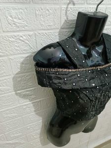 Black Fancy Princes Cut  Blouse Small Size