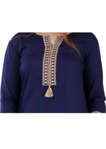 Blue Embroidered Top