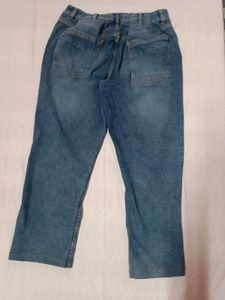 Baggy Blue Denim Wide Leg Jeans