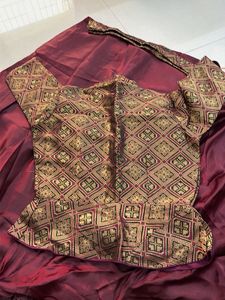 Elegant Burgundy Silk Skirt