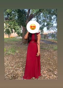 Elegant Maroon One-Shoulder Dress