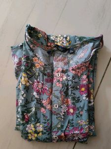 Floral Print Button-Down Kurta