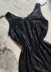 Sparkling Black Sequin Mini Dress