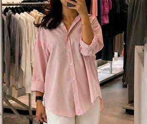 Pink Oversized Button-Up Shirt