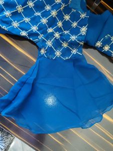 Royal Blue Embroidered Sarara Set