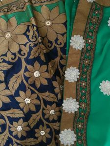 Embroidered Saree with Floral Border