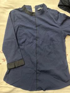 Elegant Navy Blue Tunic Top