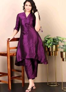 Eid Sale💫 Purple Chanderi Silk Kurta Sets💜